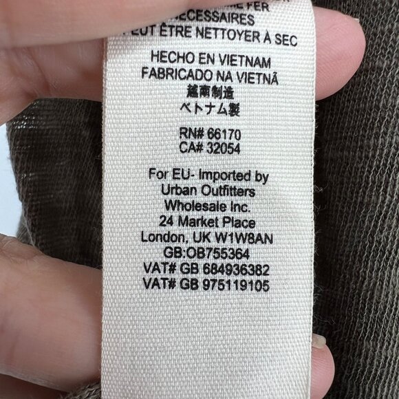 Free People Aster High-Low Henley Tunic Top Size XS Olive Green Linen Blend - Picture 10 of 10